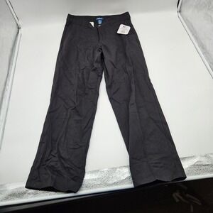 George Classic Fit Flat Front Pants Black 30x30 Mens Business Casual NWT